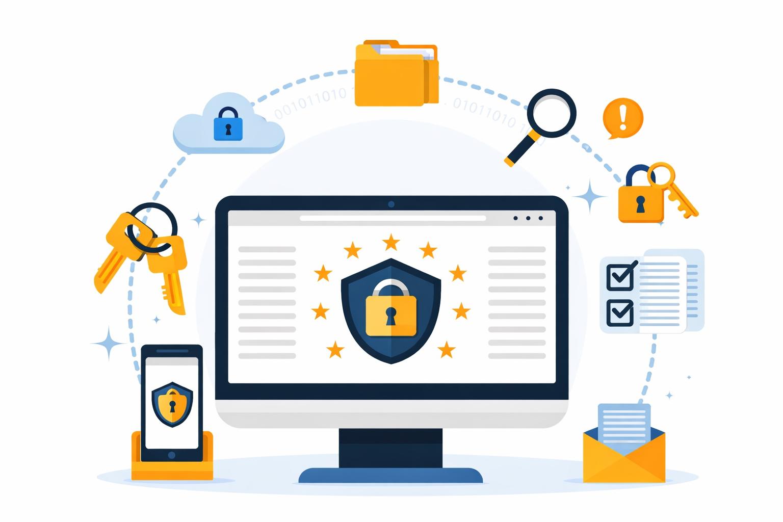 Secure encrypted data illustration